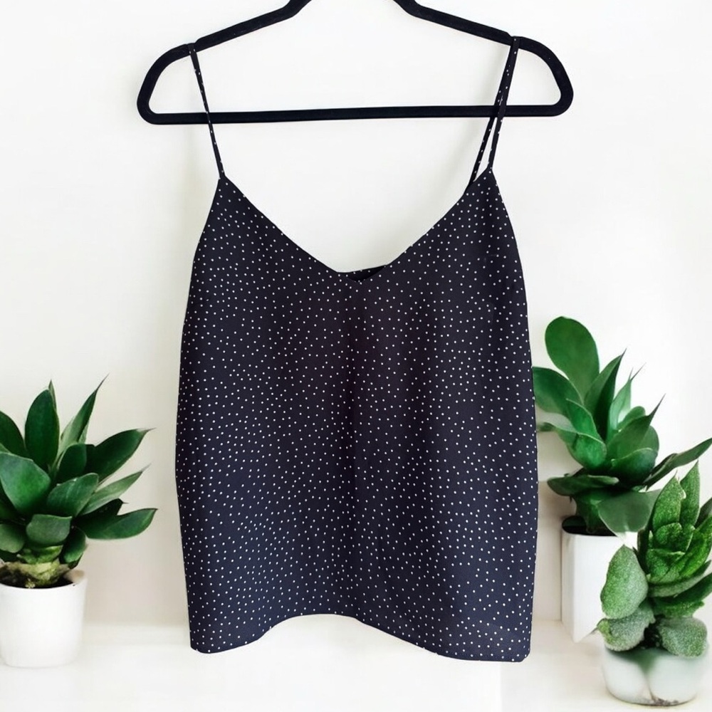 BCBG GENERATION Polka Dot Spaghetti Strap Top MEDIUM NWOT